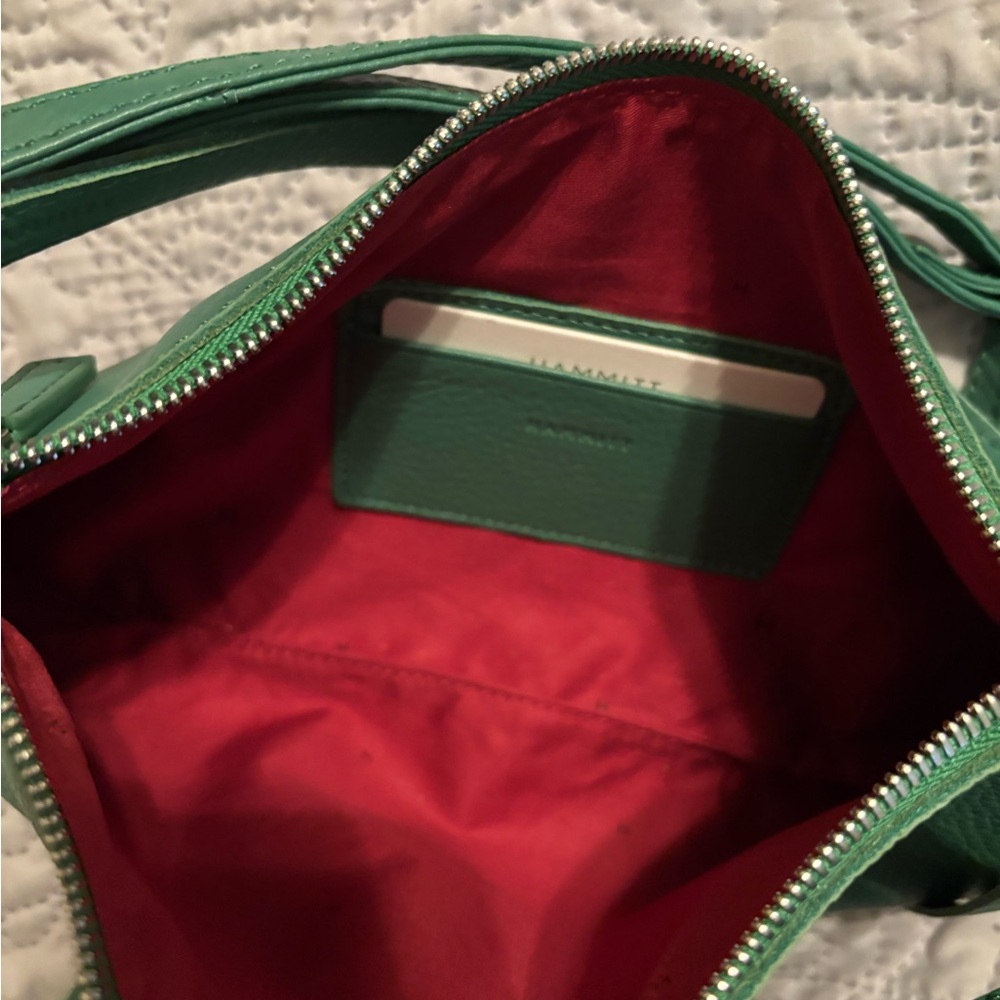 HAMMITT’ Elegant Green Crossbody Bag with Silver Accents - Picture 3 of 7